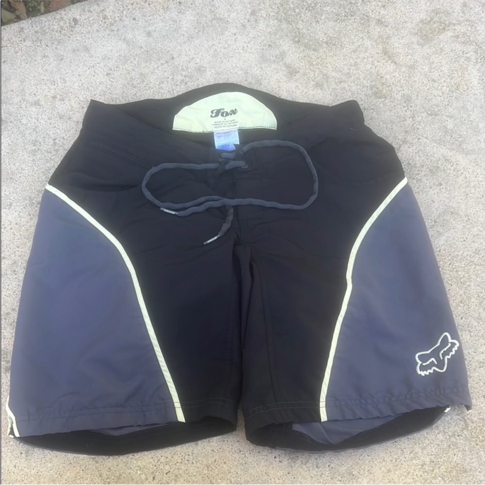 FOX Women's Black/Grey/Yellow Padded Cycle Shorts Size S